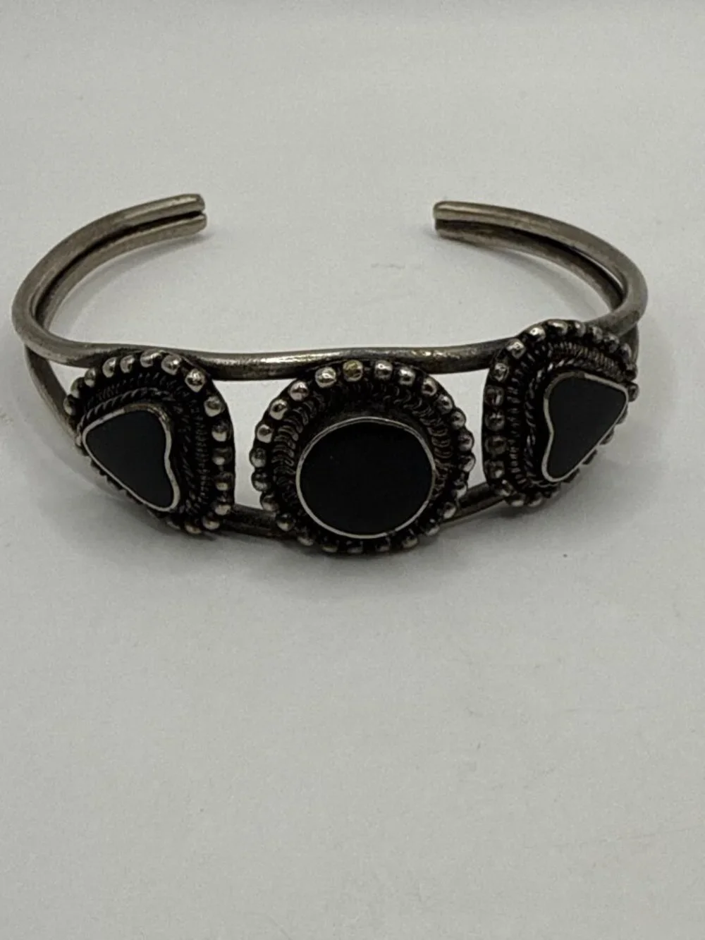 Southwestern Style Black Onyx Split Cuff Bracelet